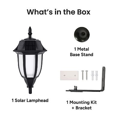 Techko Outdoor Solar Pillar Light with Optional Wall Mount Kit