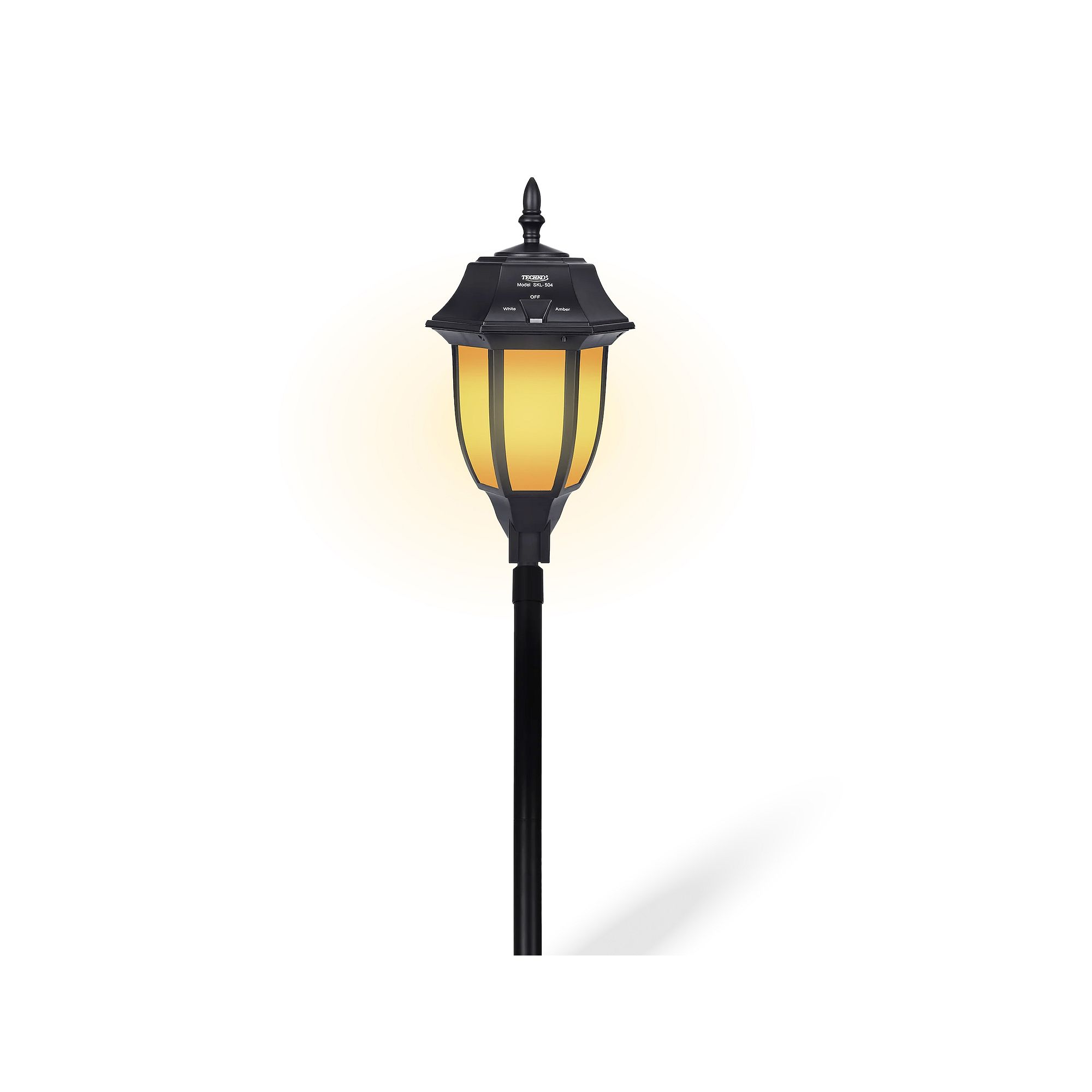 Techko Outdoor Solar Pathway Light - Vintage Design, Black