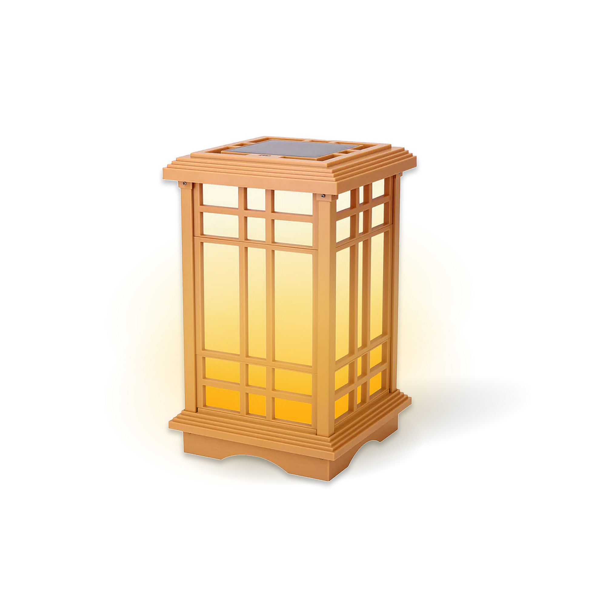 Techko Outdoor Solar Japanese Zen Lantern Small, Black