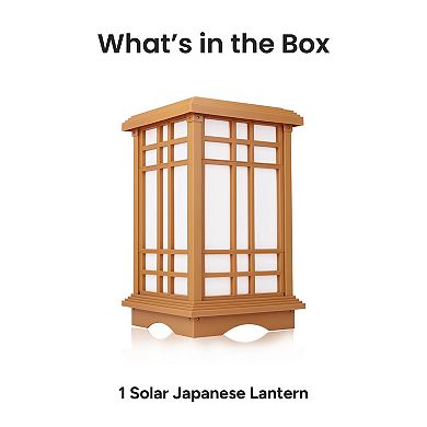 Techko Outdoor Solar Japanese Zen Lantern Small