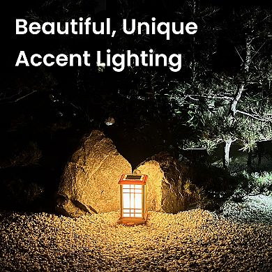 Techko Outdoor Solar Japanese Zen Lantern Small