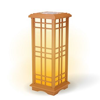 Techko Outdoor Solar Japanese Zen Lantern Medium