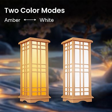 Techko Outdoor Solar Japanese Zen Lantern Medium