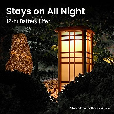 Techko Outdoor Solar Japanese Zen Lantern Medium