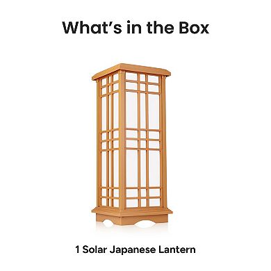 Techko Outdoor Solar Japanese Zen Lantern Medium