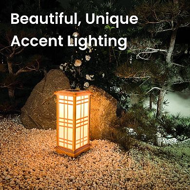 Techko Outdoor Solar Japanese Zen Lantern Medium