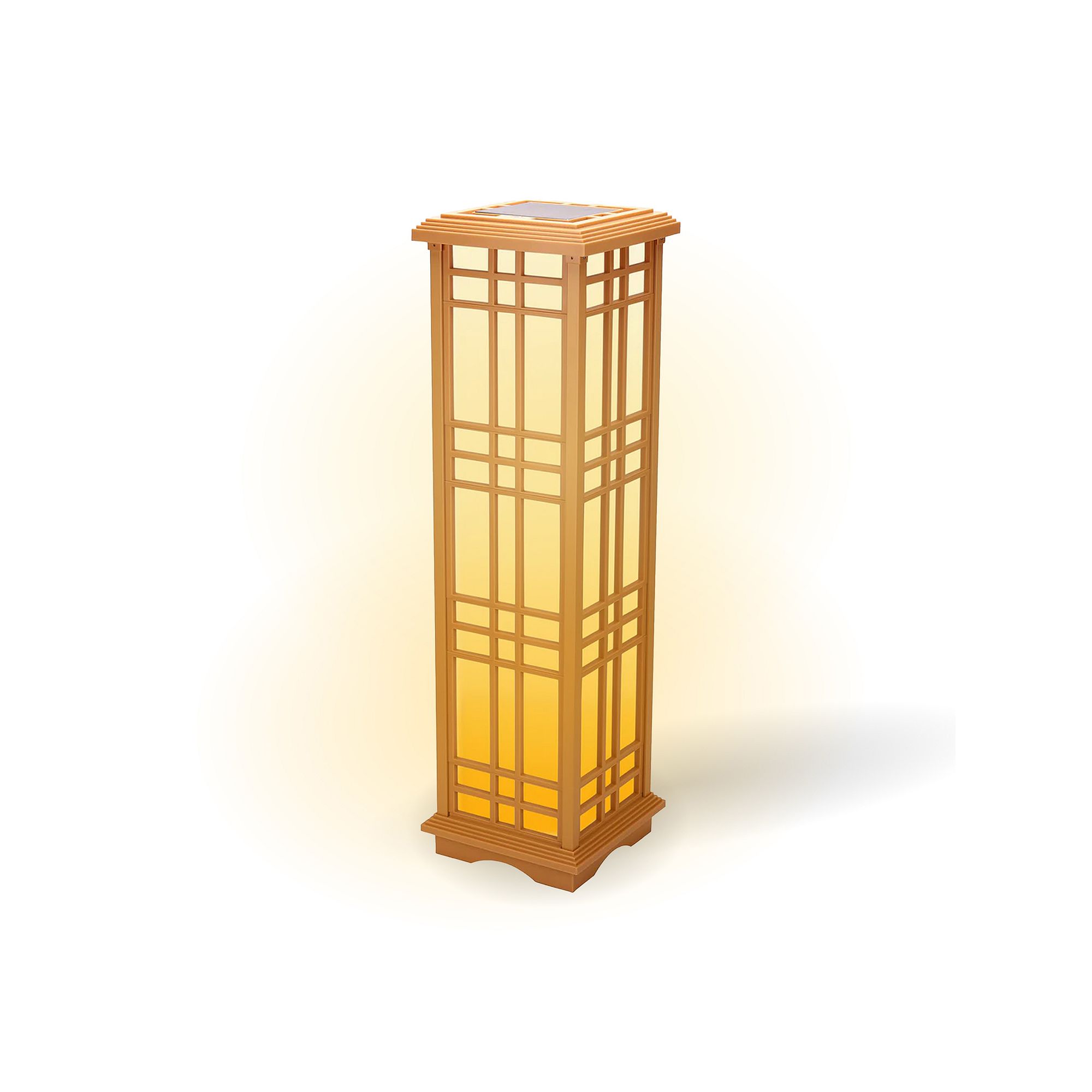 Techko Outdoor Solar Japanese Zen Lantern Large, Black
