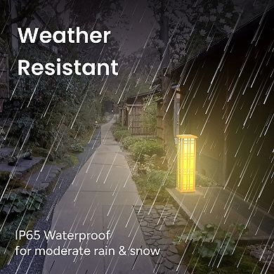 Techko Outdoor Solar Japanese Zen Lantern Large