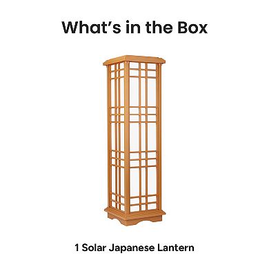 Techko Outdoor Solar Japanese Zen Lantern Large