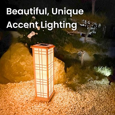 Techko Outdoor Solar Japanese Zen Lantern Large