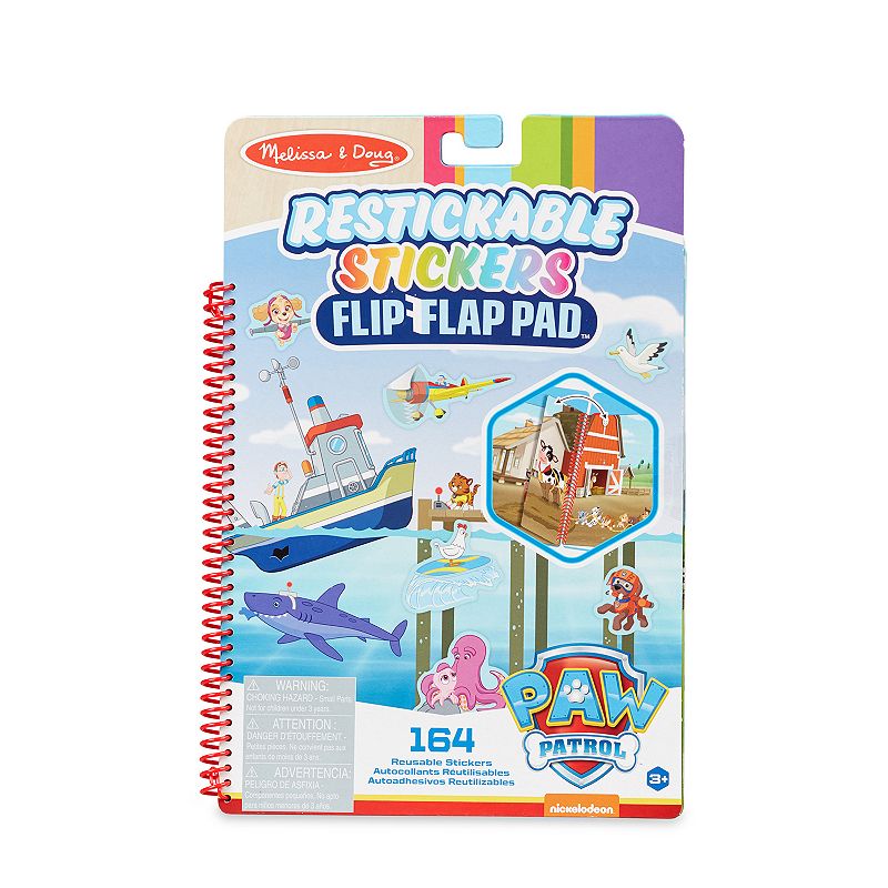 UPC 000772332545 product image for Melissa & Doug PAW Patrol Restickable Stickers Adventure Bay Flip-Flap Pad, Mult | upcitemdb.com