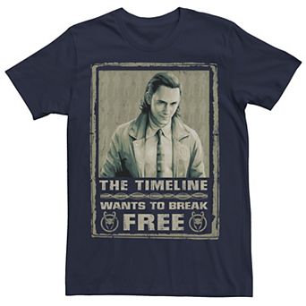 Men's Marvel Loki The Timeline Wants To Break Free Poster Tee