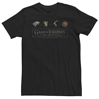 Big & Tall Game Of Thrones The Iron Anniversary Logo Icons Tee