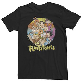 Big & Tall The Flintstones Distressed Group Shot Circle Tee