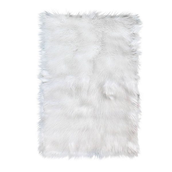 Large Sheepskin Faux Fur Rug White, Fake White Sheepskin Rug