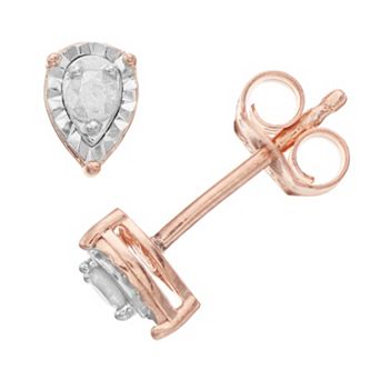 Diamond Brilliance Sterling Silver 1/10 Carat T.W. Diamond Teardrop Stud Earrings