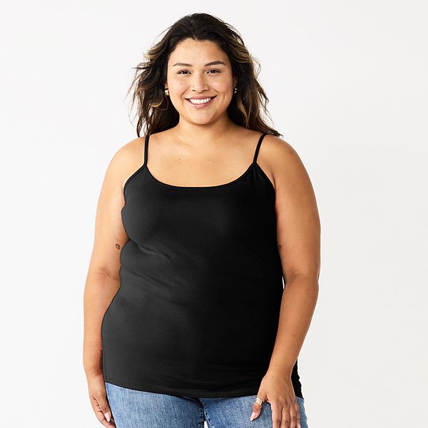 Plus Size Sonoma Goods For Life® Spaghetti Strap Cami - Black (0X)