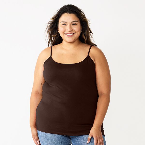 Plus Size Sonoma Goods For Life® Spaghetti Strap Cami - Rich Espresso (5X)