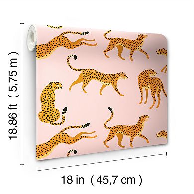 Roommates Cheetah Cheetah Peel & Stick Wallpaper