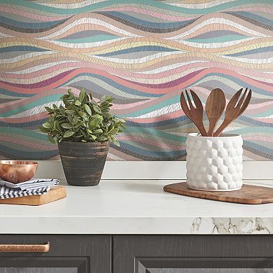 Roommates Mosaic Waves Peel & Stick Wallpaper