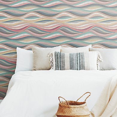 Roommates Mosaic Waves Peel & Stick Wallpaper