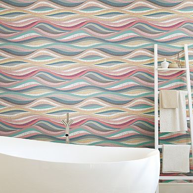 Roommates Mosaic Waves Peel & Stick Wallpaper