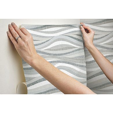 Roommates Mosaic Waves Peel & Stick Wallpaper