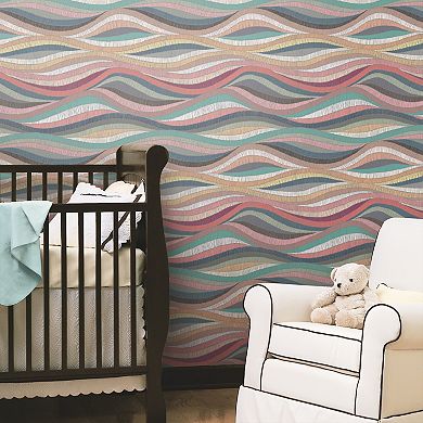 Roommates Mosaic Waves Peel & Stick Wallpaper