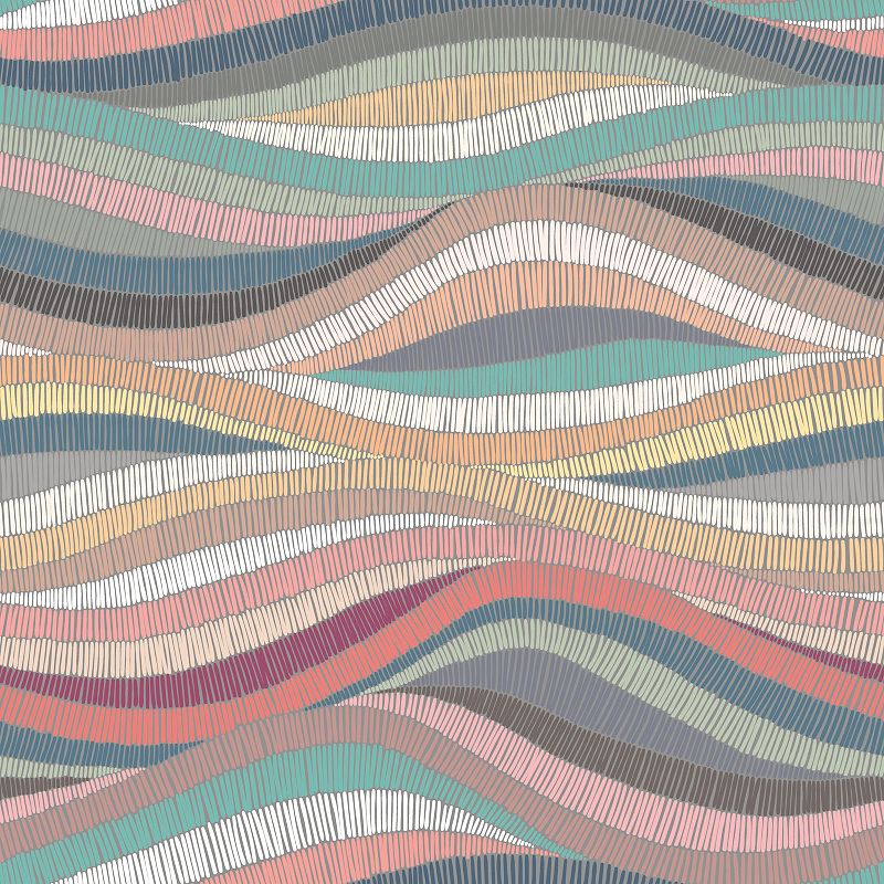 Roommates Mosaic Waves Peel & Stick Wallpaper, Multicolor