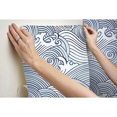 Roommates Asian Waves Peel & Stick Wallpaper