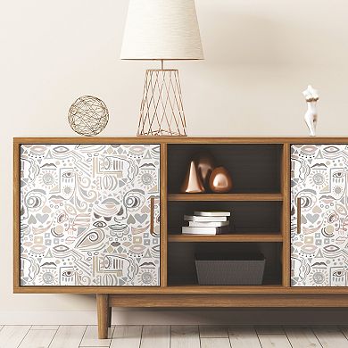 Roommates Mod Faces Peel & Stick Wallpaper