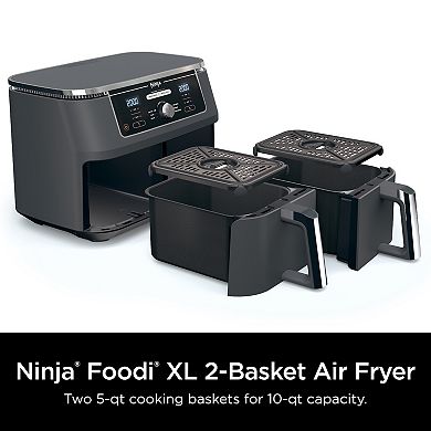 Ninja Foodi 10 qt. XL Dualzone 2-Basket Air Fryer with 6 Functions