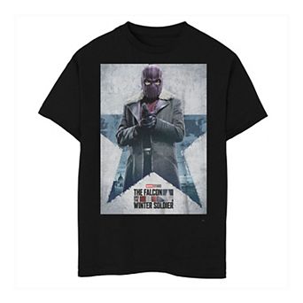 Boys 6-20 Marvel Falcon Winter Soldier Baron Zemo Character Poster Tee