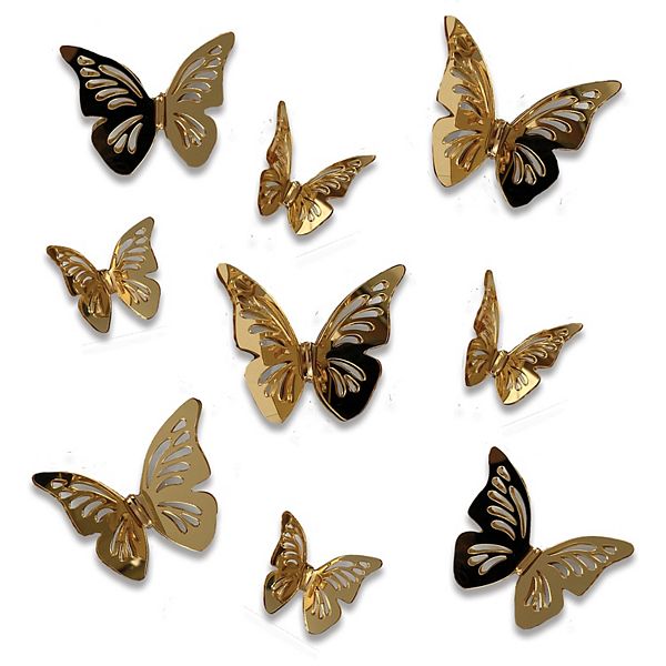 Roommates 3D Gold Butterflies Peel & Stick Mirrors - Multi