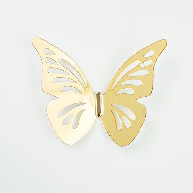 Roommates 3D Gold Butterflies Peel & Stick Mirrors