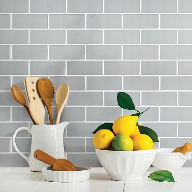 Roommates Gray Subway Peel And Stick Backsplash