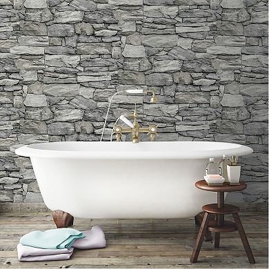 Roommates Stone Peel & Stick Wallpaper