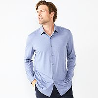 Apt. 9 Mens Slim-Fit Performance Knit Spread-Collar Dress Shirt Deals