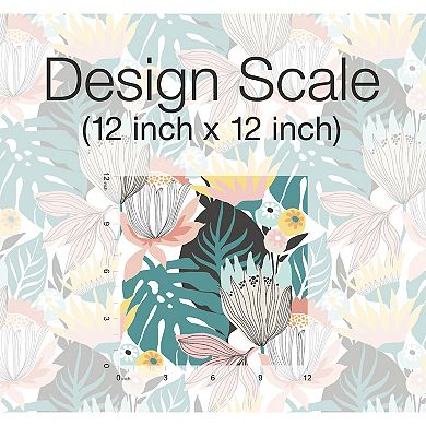 Roommates Retro Tropical Leaves P&S Wallpaper
