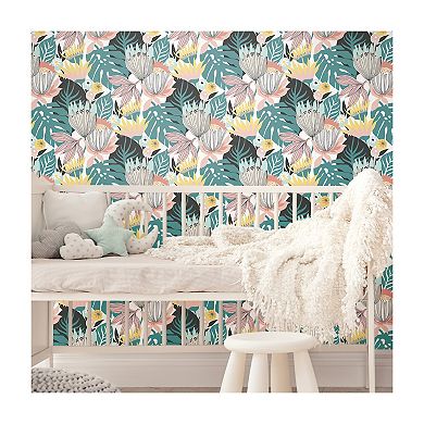 Roommates Retro Tropical Leaves P&S Wallpaper