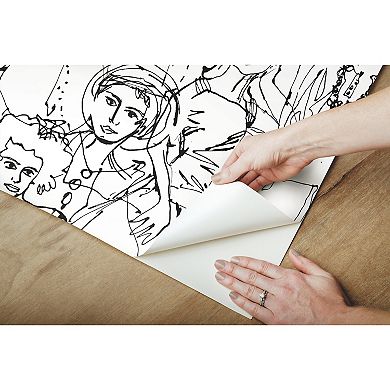 Roommates Vogue Sketches Peel & Stick Wallpaper