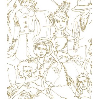 Roommates Vogue Sketches Peel & Stick Wallpaper