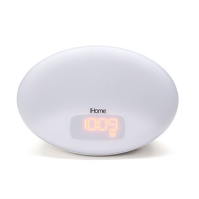 iHome iZBT3W Sunrise Bedside Sleep Therapy Machine with Bluetooth Speaker Sunrise Wakeup & USB Charging
