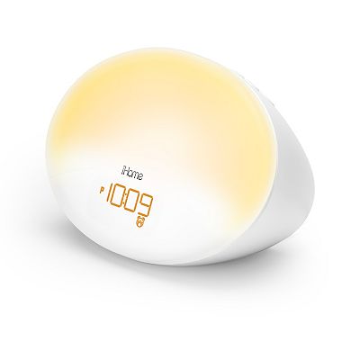 iHome iZBT3W Sunrise Bedside Sleep Therapy Machine with Bluetooth Speaker Sunrise Wakeup & USB Charging