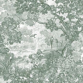 Roommates Jungle Toile Peel & Stick Wallpaper