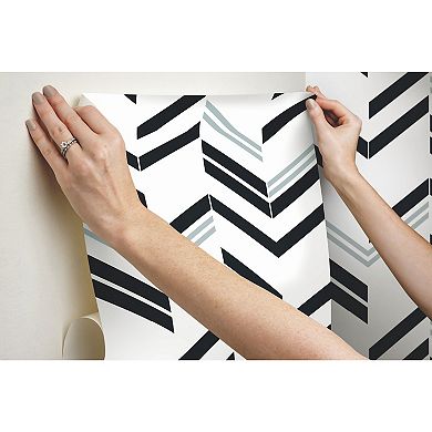 Roommates Chevron Stripe Peel & Stick Wallpaper