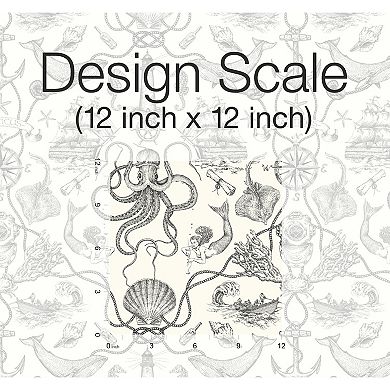 Roommates Deep Sea Toile Peel & Stick Wallpaper