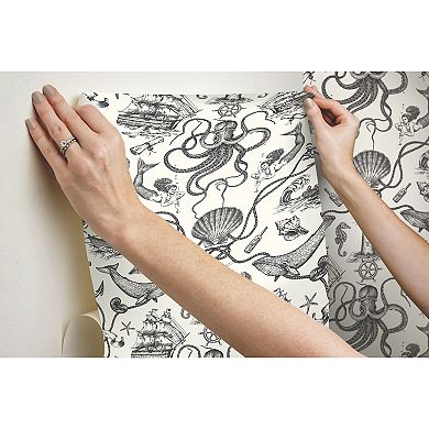 Roommates Deep Sea Toile Peel & Stick Wallpaper