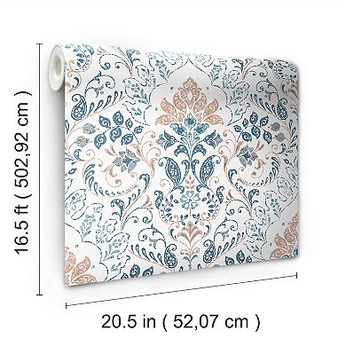 Roommates Persian Damask Peel & Stick Wallpaper