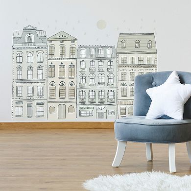 Roommates Illustrated Townhouses P&S Gnt Decals